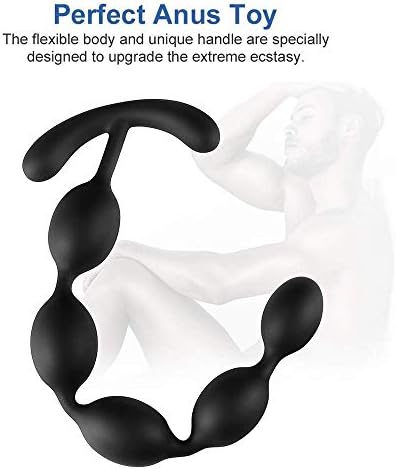 Miss CoCo Classic Beads Silicone Prober Powerful Beaded Ânus Plug for Men and Women, Black