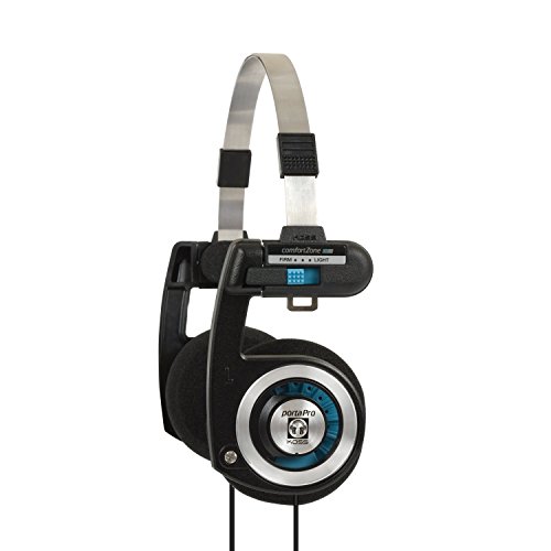 Koss Porta Pro On Ear Headphones with Case, Black / Silver (Renewed)