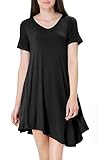 Tandisk Women's Short Sleeve Casual Loose T-Shirt Dress