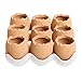 MyGift Succulent Mini Terracotta Plant Pots - Brown Egg Shaped Planters with White Ceramic Tray, Set of 9