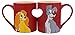 Disney Parks Lady and the Tramp Romantic Heart Ceramic Mug Set of 2 Love