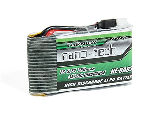 HobbyKing Turnigy nano-tech 750mah 1S 35~70C Lipo Pack (Fits Nine Eagles Solo-Pro 180) / Capacity: 750mAh / Voltage: 1S1P / 3.7V / Discharge: 35C Constant / Weight: 18g (Including plug and case)