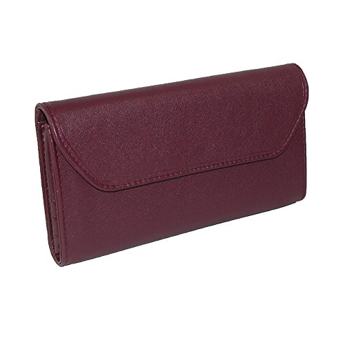 image for Checkbook Wallet with Calculator by Buxton (Burgundy), womens, One Siz