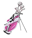 Precise Premium Ladies Womens Complete Golf Clubs Set Includes Driver, Fairway, Hybrid, S.S. 5-PW Irons, Putter, Stand Bag, 3 H/C's