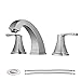 PARLOS Widespread Double Handles Bathroom Faucet with Pop Up Drain and cUPC Faucet Supply Lines, Brushed Nickel, Doris 14172