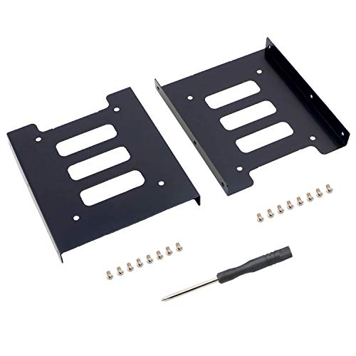 SAISN HDD/SSD Mounting Bracket, 2.5 to 3.5 Adapter, Hard Drive Holder (2 Pack)