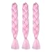 CXYP 24 Inch Synthetic Braiding Hair 3pcs/lot Afro Jumbo Braiding Hair Extensions 100g/pc Kanekalon Fiber for Twist Braiding Hair (pink)