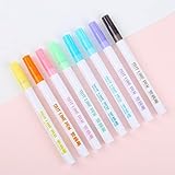 HOWNY 8 Colors/Set Gift Card Writing Drawing Pens Double Line Outline Pen Stationery Art Painting Tool for School Student