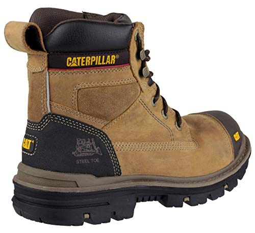 Caterpillar mens Caterpillar Mens Gravel 6 Inch Leather Work Safety Boots Brown Beige Leather UK Size 8 (EU 42, US 9)