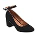 BONNIBEL GF46 Women's Buckled Ankle Strap Mid Block Heel Dress Pumps