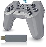 JoyRetro 2.4ghz Wireless Controller for PlayStation Classic Mini [TURBO EDITION] Turbo Buttons, Controllers for PlayStation Classic Mini [COMPACT & ERGONOMIC]