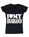 I Love Husband Women V Neck T Shirt Spouse Clothing Medium Black