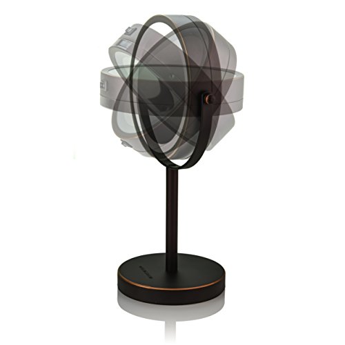 Ovente Lighted Tabletop Makeup Mirror, 6 Inch, Dual-Sided 1x/7x Magnification, Cordless, Battery Operated, Cool-Tone LED Lights, Antique Bronze (MLTBZ)