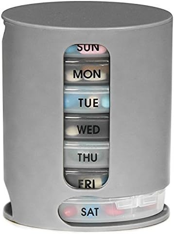 Shop4All Medicine Storage Box - Pill Pro, Weekly Pill Box, 7 Day Pill Organiser, 4 Daily Compartments, Portable Pill Box