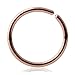 Ruifan 18G Round Ends Stainless Steel Body Jewelry Piercing Nose Hoop Ring 6mm 3PCS (Mix Color 2#)