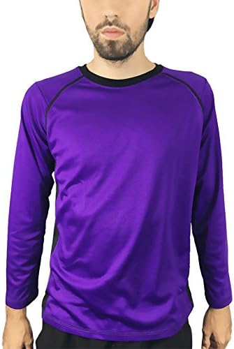 Metro Outfit Men's Long Sleeve Rashguard Swim Tshirt With UPF 50+ Sun Protection (Large, Purple)