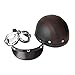 Docooler® Leather Motorcycle Goggles Vintage Garman Style Half Helmets Motorcycle Biker Cruiser Scooter Touring Helmet