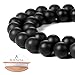 BEADNOVA Black Matte Onyx Beads Natural Crystal Beads Stone Gemstone Round Loose Energy Healing with Crystal Stretch Cord for Jewelry Making (10mm, 36-38pcs)