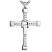 YUMILY Stainless Steel Masculine Mens Religious Cross Pendant Necklace With Silver Chain