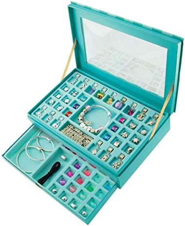 My Luxury Jewelry Collector - 2 Layers Deluxe Handcrafted Jewelry Box with Pullout Drawer -100+ Jewelry Accessories Included - DIY Bracelets and Necklaces - Wonderful Jewelry Making Kit for Girls