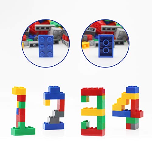 Building Blocks 500 Pieces Set, Building Bricks Creative DIY Interlocking Toy Set Random Colors Mixed Shape ABS Puzzle Construction Toys Set for Kids and Toddlers (500 PCS) - Thumbnail 6