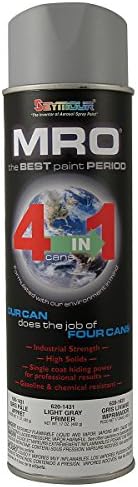Spray Paint, Light Gray Primer MRO Industrial Enamel Spray Paint, 20 Fluid Ounce