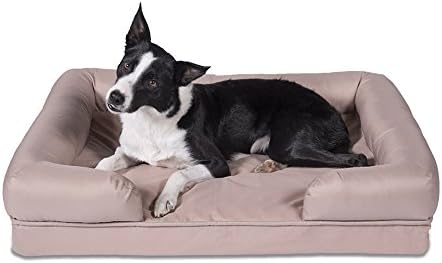 Sleepi Premium Water Resistant Orthopedic Bolster Pet Bed, 20" x 25" x 5.5", Warm Taupe