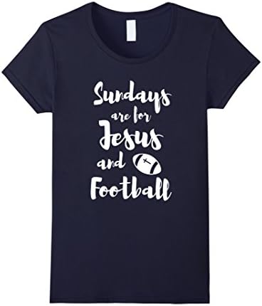Womens Sundays are for Jesus and Football T-Shirt XL Navy