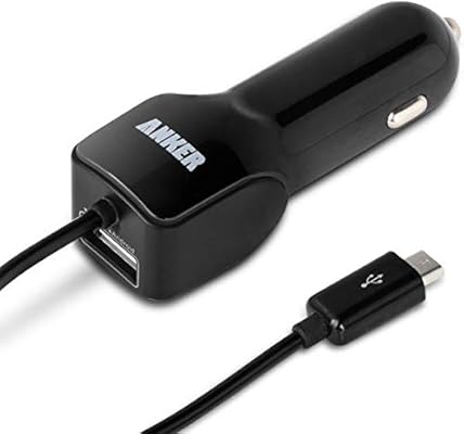 Anker18w 3 6a Dual Port Usb Car Charger With Built In Micro Usb