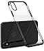 TOZO for iPhone X Case Hard Cover World's Thinnest Protect Bumper Shell for iPhone 10 / X Transparent Light Weight Black Plating Edge