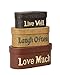 Your Hearts Delight 8 by 3-1/2-Inch Live Laugh Love Nesting Boxes, Large