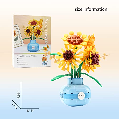 LUKHANG Flower Vase Building Set, Sunflower Vase Model Kit and Gift