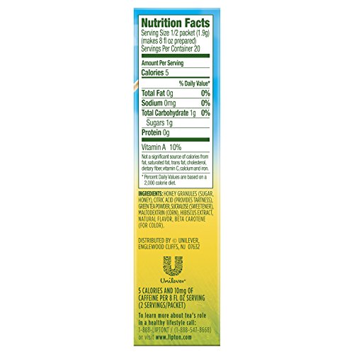Lipton Tea & Honey Iced Green Tea Mix To Go Packets, Variety Pack 10