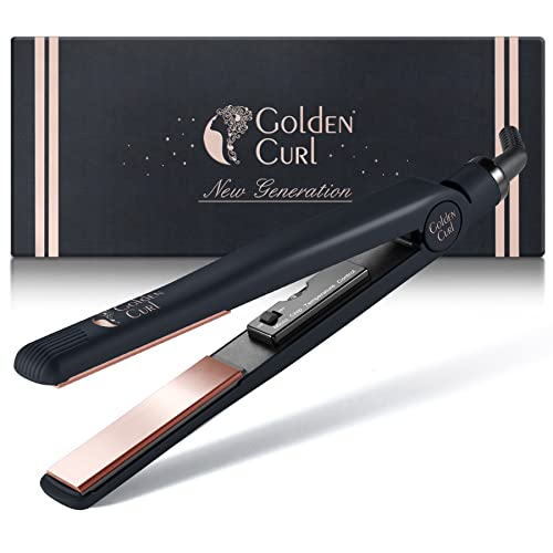 Golden Curl Professional Hair Straightener – 5 Years of Tranquility – 2 in 1 Hair Straightener and Curler – Hair Straightener for Straightening and Curling (Rose Gold)