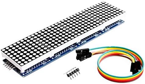 MAX7219 Dot Matrix Module Microcontroller MCU Module Four in One Display with 5P Line 4 in 1 Red/Green 5V 8x8 - White
