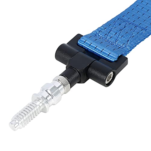 X AUTOHAUX Blue Car Tow Towing Hook Front Bumper Trailer Belt Strap For BMW
