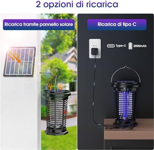 Lampada Antizanzara Solare 4500V da Appendere