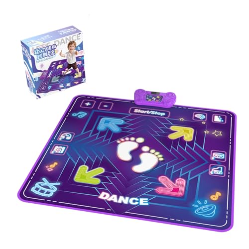 Bluetooth Light-Up Dance Mat - Fitness & Exercise Rhythm Pad with Multiple Modes, Non-Slip, Foldable Portable Dance Pad for Home Workouts & Fun(35.43x35.43 Inches)