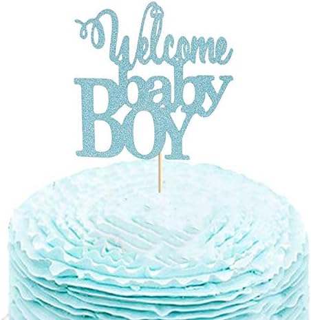 blue baby shower cake