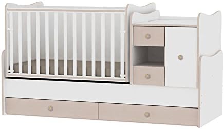 Lit Bebe Evolutif Combine Minimax 3en1 Lorelli Blanc Chene Le Lit Bebe Se Transforme En Bureau Armoire Lit D Adolescent Lorelli Amazon Es Bebe