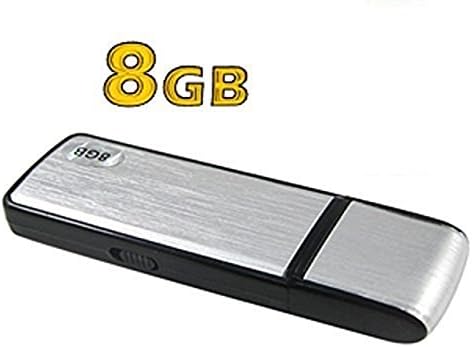 URAQT-Spy USB Voice Recorder - Rechargeable Digital Audio Recorder - Memory Stick- Thumb Drive- Dictaphone- 8GB- Pendrive - Record Meetings, Lectures, Interviews (8GB)