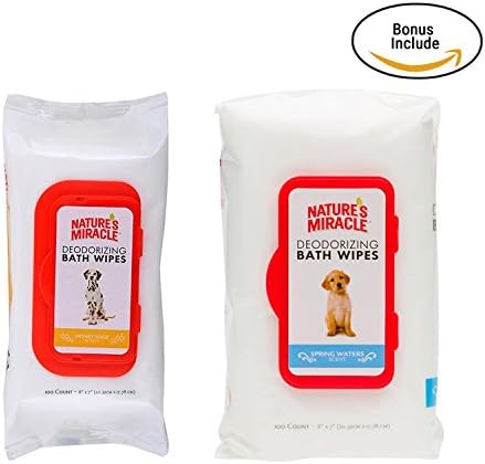 Maxtore Deodorizing Dog Wipes For Dogs &amp; Puppy &amp; More Small Pet Deodorizing Pet Grooming Bath Wipes &amp; Paw Wipes Cleaner For Daily Use. Honey &amp; Spring Flavors. Include Thematic Bonus.