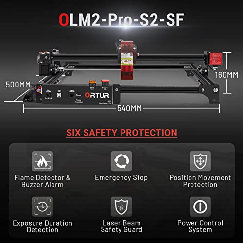 ORTUR 24V Laser Engraver 2 ProS2SF, Laser Cutter 5.5W Output Power