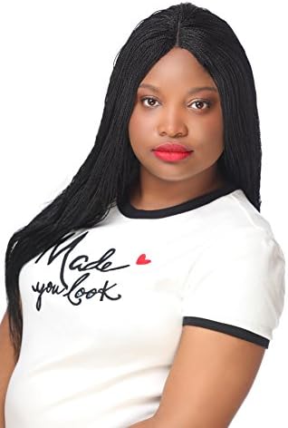 CELEBRITY STYLES Handmade Micro Million Braid Wig | braid wig in hair braiding, hair ponytail crochet braids (24 inch, black)