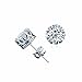 Tobert Women's Sterling Silver Round Cubic Zirconia Stud Earrings