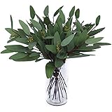 Woooow Artificial Eucalyptus Long Oval Leaf Stem Eucalyptus Spray Artificial Greenery Leaves for Wedding Greenery Holiday Gre