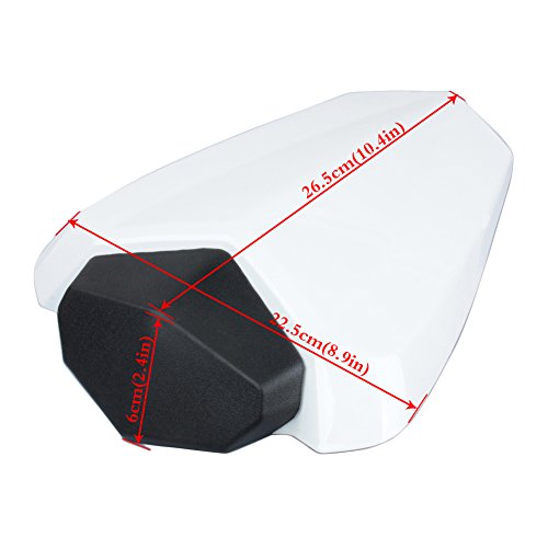 Motorcycle Rear Passenger Pillion Seat Cowl Fairing Cover For Yamaha YZF R1 2009-2014 2010 2011 2012 2013 (White)