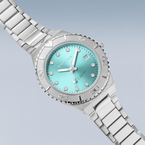 18936-707 Reloj de Cuarzo para Mujer de 36 mm con Caja de Acero Inoxidable Plateado, Esfera Azul, Brazalete y Detalles de Acero Inoxidable, Resistencia al Agua de 10 ATM
