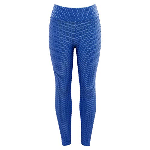 NUWFOR Women Fashion Casual Sports Yoga Workout Gym Fitness Exercise Athletic Pants(Blue,L US Waist :26.8-30.0")