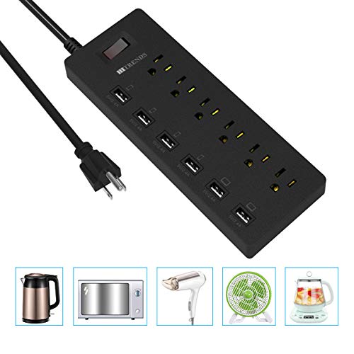 Power Strip, HITRENDS Surge Protector with 6 AC Outlets & 6 USB Charging Ports, 6 Feet Heavy Duty Extension Cord, 1625W… - Image 3
